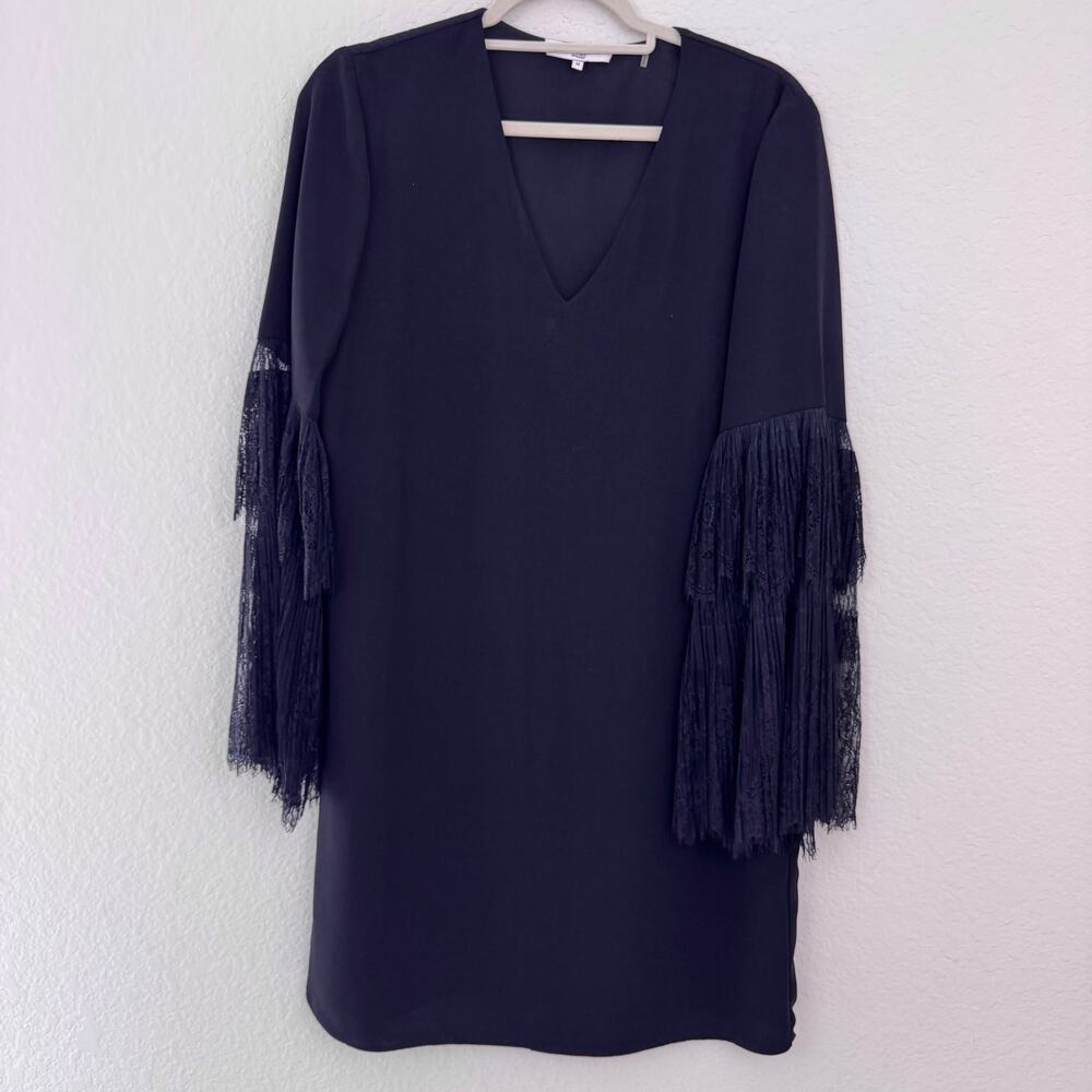 Kobi Halperin Womens Suki Lace Shift Mini Dress Size M Whimsigoth Party Black
